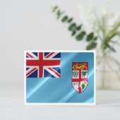Fiji -  Flag Waving - Postkarte (Stehend Vorderseite)