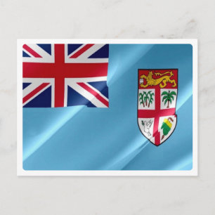 Fiji -  Flag Waving - Postkarte