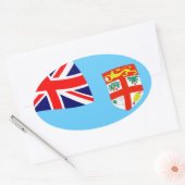 Fiji-Flaggensticker Ovaler Aufkleber (Umschlag)