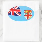 Fiji-Flaggensticker Ovaler Aufkleber (Tasche)