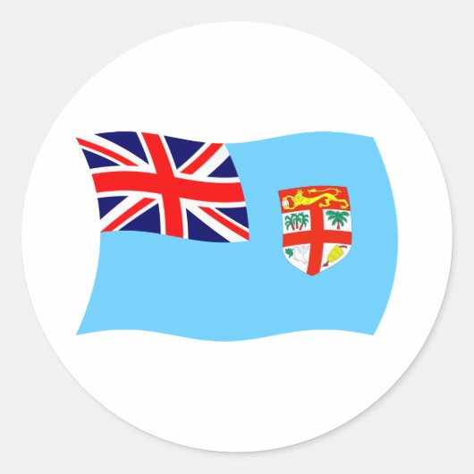 Fiji-Flaggensticker Runder Aufkleber (Vorderseite)