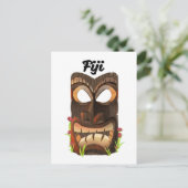 Fiji geschnitzte Maske Postkarte (Stehend Vorderseite)