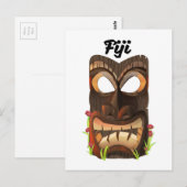 Fiji geschnitzte Maske Postkarte (Vorne/Hinten)