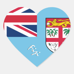 Fiji Heart Sticker, Patriotische Fidschi-Flagge Herz-Aufkleber