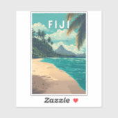 Fiji Illustration Travel Art Vintag Aufkleber (Blatt)