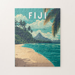 Fiji Illustration Travel Art Vintag Puzzle
