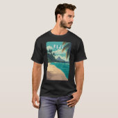 Fiji Illustration Travel Art Vintag T-Shirt (Vorne ganz)