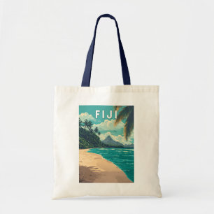 Fiji Illustration Travel Art Vintag Tragetasche