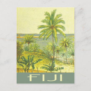 Fiji-Inseln im Vintage-Reisestil Postkarte