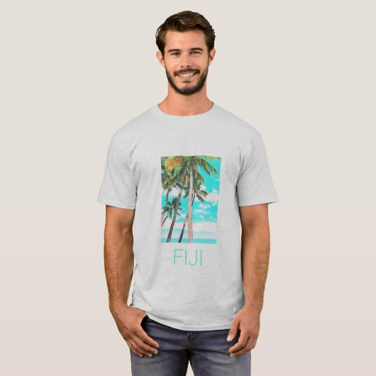 Fiji Inseln Sommerpalmen T-Shirt (Vorne ganz)