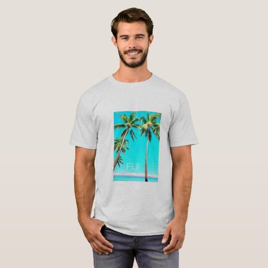 Fiji Inseln Sommerpalmen T-Shirt (Vorne ganz)