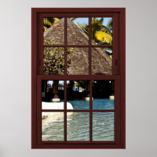 Fiji Island View #1 3 Picture Window Illusion Poster
