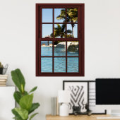 Fiji Island View #3 von 3 Picture Window Illusion Poster (Heimbüro)