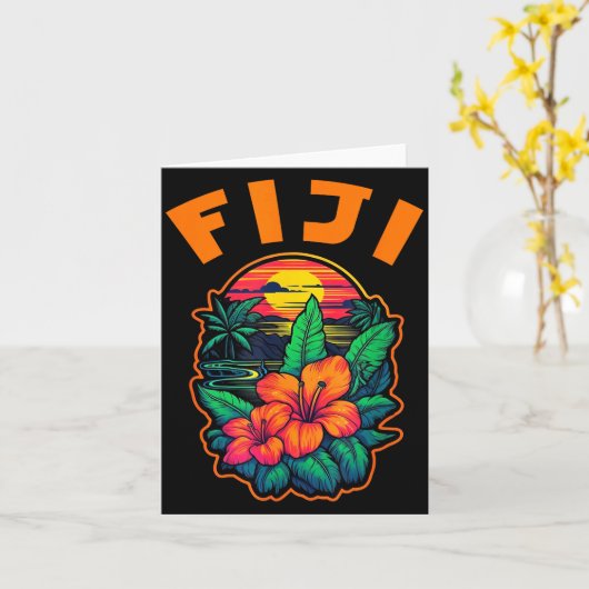 Fiji Islands Pacific Ocean Trocal Flowers Beach Va Karte (Gelbe Blume)