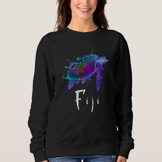 Fiji Islands Watercolor Turtle Fiji Souvenir Sweatshirt (Vorderseite)