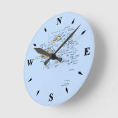Fiji Map Clock Runde Wanduhr (Winkel)