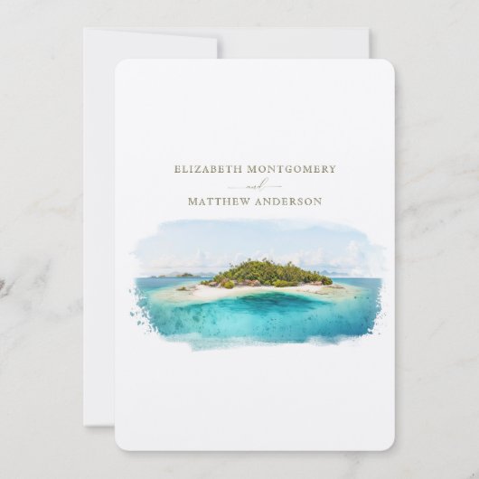 Fiji Melanesia Save the Date Zielort Einladung (Rückseite)