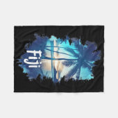 Fiji Palm Trees Beach Sunset Vacation Souvenir For Fleecedecke (Vorderseite (Horizontal))