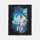Fiji Palm Trees Beach Sunset Vacation Souvenir For Fleecedecke (Vorderseite)
