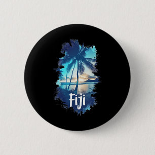 Fiji-Palmenstrand Sonnenuntergang Urlaubs-Souvenir Button