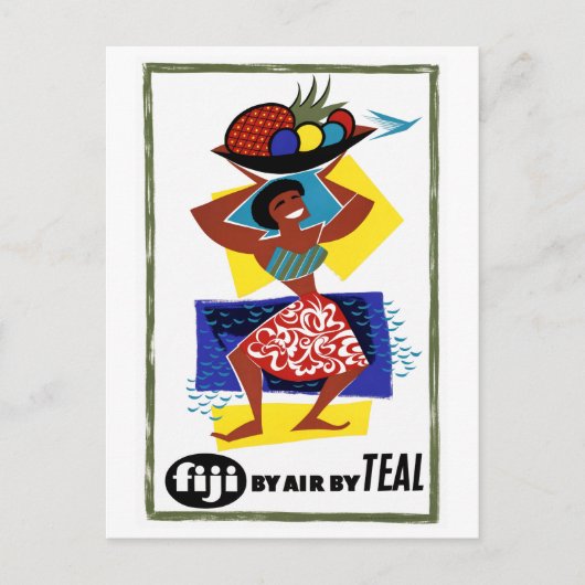 Fiji Poster wiederhergestellt Postkarte (Vorderseite)
