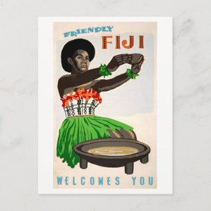 Fiji Restauriertes Vintage-Reiseposter Postkarte