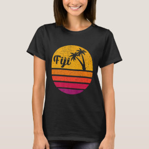 Fiji Retro Style 70er 80er Vintag Palm Tree Sunset T-Shirt