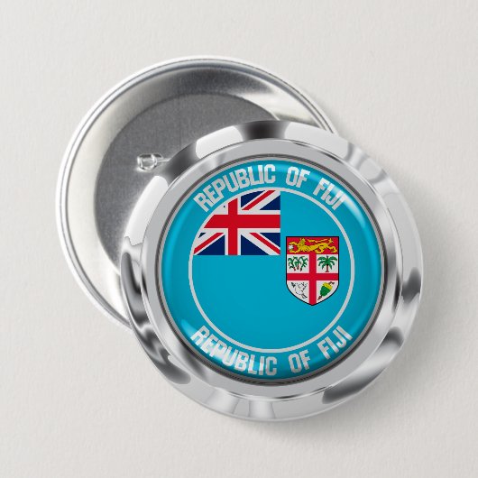 Fiji Round Emblem Button (Vorne & Hinten)