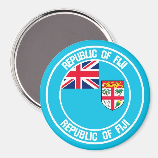 Fiji Round Emblem Magnet (Vorderseite/Rückseite)