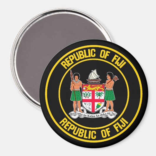 Fiji Round Emblem Magnet (Vorderseite/Rückseite)