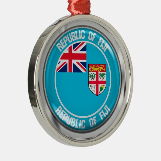 Fiji Round Emblem Ornament Aus Metall (Rechts)
