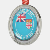 Fiji Round Emblem Ornament Aus Metall (Links)