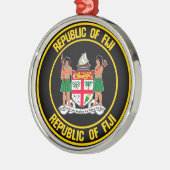 Fiji Round Emblem Ornament Aus Metall (Links)