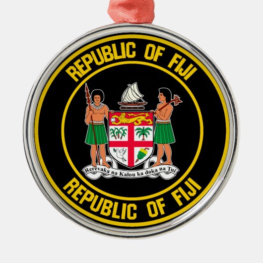 Fiji Round Emblem Ornament Aus Metall (Vorne)