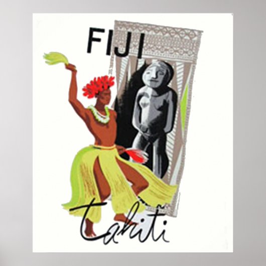 Fiji Tahiti Vintage Poster (Vorne)