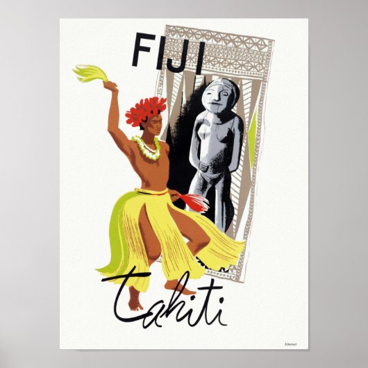 Fiji Tahiti Vintage Poster (Vorne)