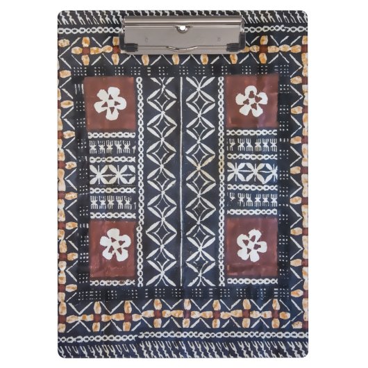 Fiji Tapa Cloud Print Clipboards Klemmbrett (Vorderseite)