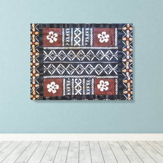 Fiji Tapa Tuch Print Wrapped Canvas Leinwanddruck (Insitu (Holzboden))