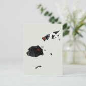 Fiji Trendy Peace Sign mit Fijian Map Postkarte (Stehend Vorderseite)