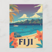 Fiji Tropical Island Beach Vintag Postkarte (Vorderseite)