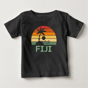 Fiji Vintag Palm Trees Summer Beach Baby T-shirt
