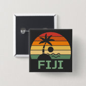 Fiji Vintag Palm Trees Summer Beach Button (Vorne & Hinten)