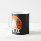 Fiji Vintag Palm Trees Summer Beach Kaffeetasse (Vorderseite Links)