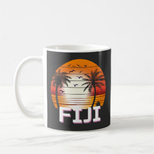 Fiji Vintag Palm Trees Summer Beach Kaffeetasse