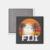 Fiji Vintag Palm Trees Summer Beach Magnet (Vorderseite/Rückseite)