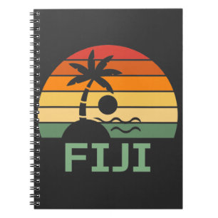 Fiji Vintag Palm Trees Summer Beach Notizblock