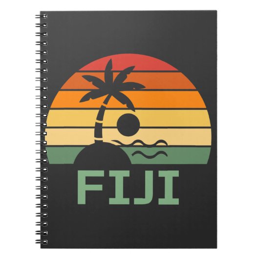 Fiji Vintag Palm Trees Summer Beach Notizblock (Vorderseite)