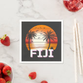 Fiji Vintag Palm Trees Summer Beach Serviette (Beispiel)