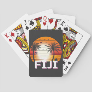 Fiji Vintag Palm Trees Summer Beach Spielkarten