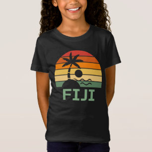 Fiji Vintag Palm Trees Summer Beach T-Shirt